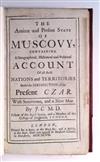 TRAVEL  CRULL, JODOCUS. The Antient and Present State of Muscovy. 2 vols. in one.  1698.  Lacks 3 of the portraits.